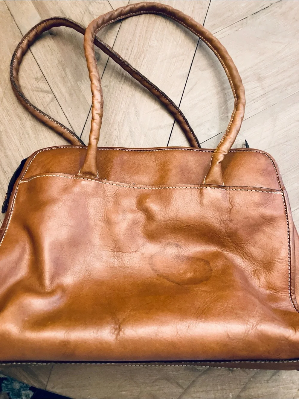 Patricia Nash Paris Large Satchel in Brown Leather